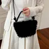 2026 Bolso Cruzado de Piel de Cordero Bolso Nuevo con Estilo Bolso de Mano para Mujer Bolso Tote Pequeño de Nicho Moda Súper Caliente Felpa Estilo Coreano Felpa