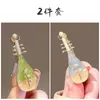 Grampo de Cabelo Pipa com Flor Estilo Chinês para Mulheres, Presilha Lateral de Nicho, Presilha para Franja, Grampo de Cabelo Estilo Antigo, Acessório de Cabelo Criativo para Mulheres