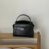 Bolso Kelly de Alta Gama con Hebilla de Cierre de Patrón de Cocodrilo para Mujer, Nuevo Estilo Otoño e Invierno, Versátil para el Trabajo, Bolso Pequeño Cuadrado de Hombro Cruzado, Bolso de Mano