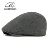 Chapéus Masculinos de Outono e Inverno com Proteção de Orelha em Lã, Bonés de Beisebol Quentes, Boinas Retrô Britânicas, Bonés da Moda para Pessoas de Meia-Idade e Idosos