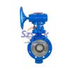 Válvula de borboleta de vedação dura excêntrica tripla de flange de engrenagem helicoidal de aço fundido D343H-16C DN 150 200 250 300