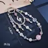 Nuevo colgante de manzana y mariposa con cuentas hecho a mano para teléfono, con un toque de alta gama, charm de cadena doble para bolso, cadena para colgar el teléfono, regalo