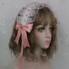 Diadema Lolita de chica suave japonesa con encaje blanco, dulce y versátil, gato y carta de amor, diadema Lolita con asa de ángel