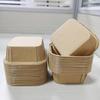 Copo de papel descartável para bolo quadrado transfronteiriço, filme de qualidade alimentar para assar com tampa, caixa de embalagem para bolo Mafen