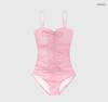 Fábrica de Origen Transfronterizo Corea del Sur Temperamento Diosa Plisado Delgado Sencillo Cuello Halter Tirantes Traje Bañador de Mujer