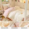 Categoria Mãe e Bebê Estilo Floral Creme Gaze de Camada Dupla Capa de Edredom Conjunto de Três Peças Quarto de Estudante Lavável à Máquina Capa de Edredom Individual