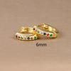 Venta caliente europea y americana 18K unilateral Incrustado de diamantes aretes pequeños pendientes hebilla de oreja 5 a 12 mm hebilla de hueso de oreja de color joyería para orejas para mujer