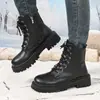 Comercio Electrónico Transfronterizo Tallas Grandes Botas Martin de Caña Alta 2026 Nuevo Estilo Invierno para Mujer Forradas de Borrego Engrosadas Cálidas Cremallera Lateral Botines