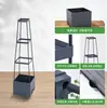 Jardineira tipo torre, adequada para jardineira de varanda para plantio de vegetais, jardineira com rodízios para rega externa, suporte para trepadeiras, suporte para vegetais