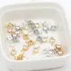 Cobre Ouro Real 18K Micro-Incustado Zircônia Cruz Duplo Pingente Pingente de Abertura Única Pulseira Colar Acessórios de Joias DIY D44