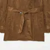 Comércio exterior transfronteiriço 2026 novo estilo europeu e americano outono trench coat de camurça sintética com cinto top 4968028