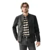 2025 Chaqueta Nueva para Hombre Nueva Chaqueta de Cuero con Terciopelo Chaqueta de Motociclista Atractiva Estilo Coreano Ajustada Cuello Alto Chaqueta de Cuero PU