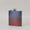 Nueva Matraz Redonda de Acero Inoxidable 6 Onzas Mini Matraz Negro Forma Especial Portátil para Exteriores Cuadrado de Metal
