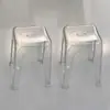 Taburete de Plástico Transparente Engrosado Apilable Hogareño Silla Gruesa para Mesa de Comedor Sala de Estar Acrílico Taburete Alto Taburete Redondo Pequeño Transfronterizo