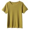 Verão Novo Estilo Gola Redonda Cor Sólida Malha de Algodão Manga Curta Camiseta Feminina Solta Tamanho Grande Algodão Linho Top Vazado Peça Única Atacado