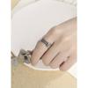 DILAGE-096 Anillo de plata esterlina S925 con cadena cepillada industrial pesada, estilo coreano, estilo frío, diseño de nicho para mujer