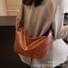 Bolsa de Bollo de Cuero Suave Otoño e Invierno Bolsa de Viaje Retro de Gran Capacidad 2026 Nueva Bolsa para Mujer Bolso Cruzado Casual de Hombro Tote