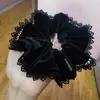 Dolan Original Feito à Mão Não Coreano Dongdaemun Faixa de Cabelo Estilo Coreano Veludo Renda Elástico Anel de Intestino Super Grande