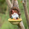 Comedouro de Pássaros de Resina Goblin Anão Velho de Barba Branca Enfeites de Decoração de Pátio Decoração de Jardim de Casa Comedouro de Pássaros