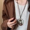 Nuevo Collar de Pluma de Bronce Zen Chino para Mujer Estilo Étnico Bohemio Doble Capa Cadena Larga para Suéter Accesorios