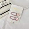 Versión Coreana Dulce Versátil Pinza BB Hueca con Forma de Corazón para Niñas, Pasador Lateral Simple, Pinza para Flequillo Rosa para Niñas Jóvenes
