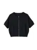 Chaqueta de punto marca Z con cuello redondo, casual y elegante, top de nicho 2026, manga corta, dulce, simple, para primavera y verano, nuevo ZA