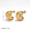 Moda Nuevo Alto Diseño Pendientes de Nicho Acero de Titanio Plegado Cara Ancha Forma de C Pendientes de Lujo Ligero Simples Atmosféricos Pendientes