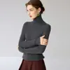 Baicai Rong 100% Caxemira Pura Novo Estilo Suéter de Tricô Gola Alta Listrado Tricô Sem Costura Casual Versátil