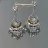 Pendientes de Borla Mariposa Gota de Agua Aguja Plateada, Pendientes de Temperamento Nicho Estilo Étnico, Pendientes Versátiles Elegantes de Lujo Ligero de Gama Alta
