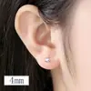 Brincos Pequenos de Zircônia Super Brilhantes para Estudantes, Acessórios de Orelha Unisex Tendência, Não Precisa Remover para Dormir, Brincos de Cuidado para Piercing
