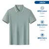 Polos de Manga Corta de Algodón Puro de Gama Alta, Uniformes Grupales Personalizados, Ropa de Trabajo, Camisetas de Manga Corta para Hombre con Logo Impreso y Cuellos Bordados