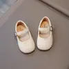 Zapatos de Princesa de Corte Bajo Antideslizantes de Caña Baja Zapatos Individuales Mocasines Otoño 2025 para Niñas Punta Redonda Estilo Coreano Simple Zapatos Pequeños de Cuero