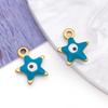 1 Colgante de Acero Inoxidable Electrochapado al Vacío de Colores con Goteo de Aceite, Estrella de Cinco Puntas de Doble Cara, Ojo del Diablo, Accesorios para Joyería DIY