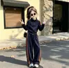 Conjunto Deportivo Maillard para Niñas 2026 Otoño Nuevo Estilo Sudadera con Cuello Alto y Chaqueta y Pantalones de Pierna Ancha Conjunto de Dos Piezas para Niños Medianos a Grandes