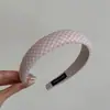 Diadema Retro Coreana a Cuadros de Ala Ancha y Copa Alta para Mujer 2025 Nueva Diadema Elegante de Alta Gama Pasador Accesorios para el Cabello