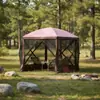 Tienda de Campaña Hexagonal Resistente a la Intemperie para Exteriores Transfronteriza con Visibilidad de Seis Lados, Venta al por Mayor Personalizada OEM