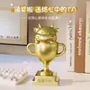 Copo Dourado Criativo Fofo de Celebração de Competição Estudantil Decoração de Mesa Ornamentos Resina Vaca Troféu de Copo para Presente do Dia dos Professores