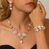 Explosivo Traje Nupcial Collar Aretes Dos Piezas Joyería de Boda Novia Traje de Diamantes Accesorios Vestido de Cena