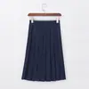 Nuevo Uniforme de Marinero de Tres Piezas Beige Azul Marino Auténtico Uniforme JK Japonés Conjunto, Estilo Dulce de Academia, Manga Larga, Manga Corta, Plisado