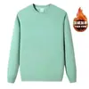 Sudadera de color liso para hombre, top base de manga larga personalizado para otoño e invierno, con forro polar, engrosado, estilo nuevo