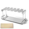 Parrilla plegable de acero inoxidable para muslos de pollo, con bandeja inferior, suministro directo transfronterizo
