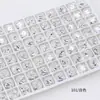 Rhinestones para Uñas Flor de Hielo Blanca Cristal Dongzhou, Rhinestones Ovalados y Cuadrados con Base de Punta, Rhinestones Deslumbrantes de Hielo Triturado, Rhinestones Portátiles para Uñas