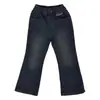 Calça Jeans Feminina Primavera e Outono 2026 Nova Doce Menina Estilo Coreano Crianças Médias e Grandes Lenço de Seda Calça Flare Longa Transfronteiriça Tendência