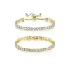 Conjunto de Pulseiras Coloridas Europeias e Americanas de Zircônia Flash Cristal Intercolor Pulseira Dourada Branca Pulseira Tennis Feminina Pulseira