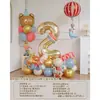 Set de columna de globos con números temática de circo, decoración de escena para fiesta de cumpleaños infantil y accesorios para fotos