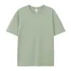 69000 Algodão Penteado 220g Camiseta de Marca da Moda com Logo Estampado Solta Tamanho Grande Gola Redonda Camiseta Masculina