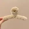 Presilha de Cabelo de Acrílico de Alta Qualidade Estilo Coreano em Formato de Cachorro para Mulheres, Grampo de Cabelo Exquisito com Pedras Strass e Contas, Presilha para Coque na Parte de Trás da Cabeça, Presilha Jacaré