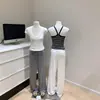 Pantalones de encaje drapeados 4.0 Pierna recta Tejido de punto estrecho Pantalones casuales para mujer Seda Sueltos 2025 Nuevos Pantalones largos