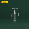 5 Botellas de Plástico Transparente de Grado Alimenticio de 10 ml, Botellas con Punta de Exprimidor, Botellas para Pigmentos y Condimentos, Botellas para Medicamentos, Botellas para Lociones, Botellas Redondas Pequeñas