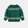 2026 Novo Suéter de Desenho Animado Papai Noel Europeu e Americano para Outono e Inverno, Roupa de Tricô Pulôver para Meninos e Meninas, Bebê